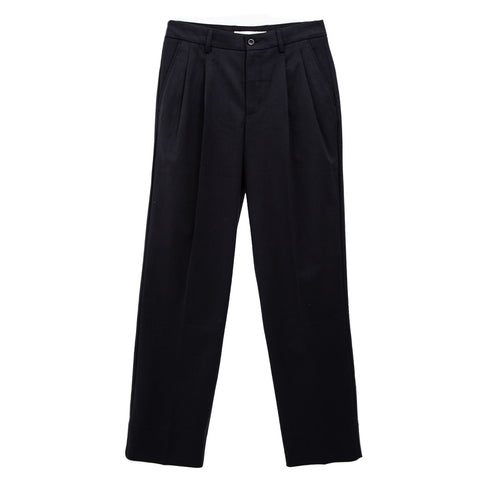 Norse Projects Benn Relaxed Cotton Wool Twill Pleated Trouser Black N25-03959999 Degli Uberti